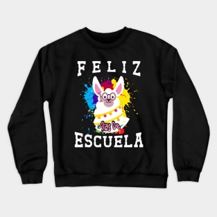 Llama Feliz 100 Dias De Escuela - 100 Days of School Spanish Crewneck Sweatshirt